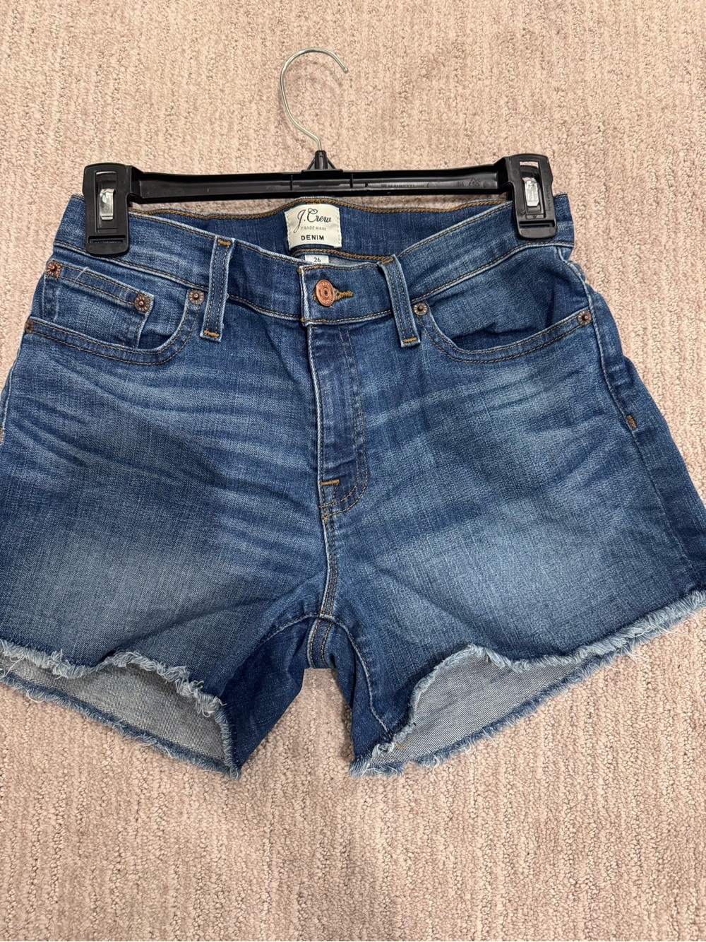 J. Crew Blue Frayed Hem Denim Cutoff Shorts